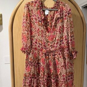 Misa Los Angeles Floral Long Sleeve Dress